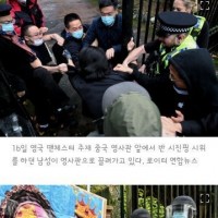 반시진핑 시위하다가 중국영사관 직원들에게 구타당한 시위대