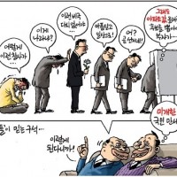 오늘 생각나는 경향신문 레전드 만평 '그들이 믿는 구석…