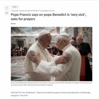 [긴급/로이터] 전 교황 베네딕토 16세 매우 위중. …