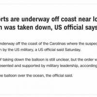[긴급/CNN] 미국, 중국 풍선 격추. 현재 회수팀 …