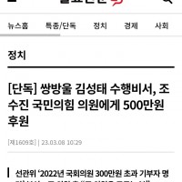 [단독] 쌍방울 김성태, 조수진 500만원 후원