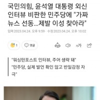 국힘 '尹발언 주어생략 가짜뉴스' 논평 해명