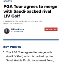 PGA하고 LIV가 통합하는 길로 가는군요.