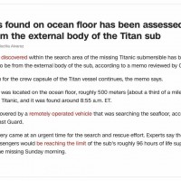 [긴급/CNN] 타이탄 잠수정 침몰확인. 탑승자 5명 생존가능성 없어.