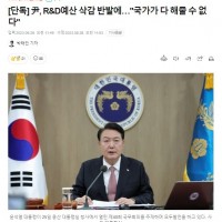 [단독] 尹, R&D예산 삭감 반발에…'국가가 다 해줄 수 없다'