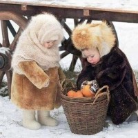 러시아 아기들의 겨울옷