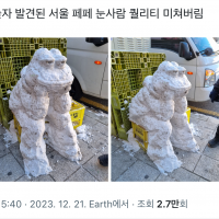 [펌] 오늘 서울에서 발견된 고퀄 페페 눈사람