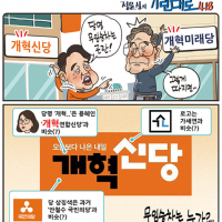 이준석/이낙연 타골하는 만평