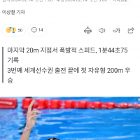 '막판 스퍼트로 뒤집기' 황선우, 세계수영선수권 자유형…