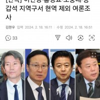 [단독] 이인영·홍영표·노웅래·송갑석 지역구서 현역 제외 여론조사