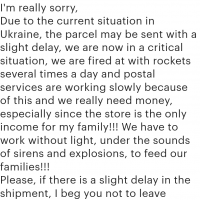 우크라이나 판매자가 보낸 편지