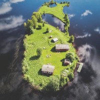 핀란드 작은섬의 사계절 샷