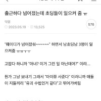 출근중 넘어 졌는데 초딩들이 일으켜 줬어