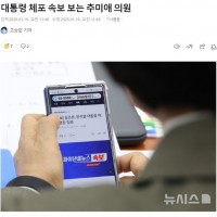 윤두창 체포 속보 보는 추미애 의원