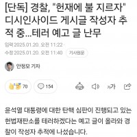 디씨, 일베 게시글 작성자 경찰이 추적 중 ㄷㄷ