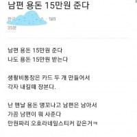 남편 용돈 15만원